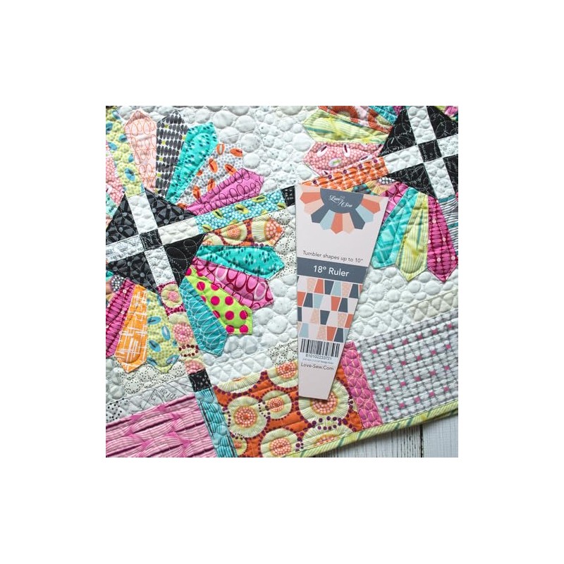 Dresden Ruler Love Sew (18 Degrees) – Acrylic Quilting Template