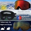Ski Goggles (4. Black Frame, Full Lens Mirrored Red)