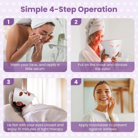 Mascarilla facial LED de 7 colores terapia de luz fotónica, mascarilla para cuidado de la piel para rostro y cuello