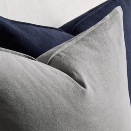 Serento Boho Cushion Covers 45x45 cm Navy Blue Decorative Throw Pillow Covers Pack of 2 Soft Accent Farmhouse Couch Pillowcases Modern Home Decors for Sofa Cushion Living Room Bed 18x18 Inch