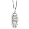 Real Stainless Steel Wire Designed Oval Pendant Necklace Charm Chain