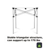 iClimb Lightweight Stable Aluminum Folding Square Table 4 Person Roll