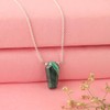 Natural Malachite Coffin Shape Necklace, Polished Gemstone, Healing Crystals, Gift