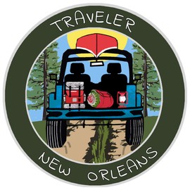Traveler! New Orleans, LA Decorative Car Truck Window Sticker Decal Vinyl Die-Cut Badge Emblem Vacation Souvenir Travel Gear