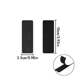 BEZANU Double Sided Sticky Strips, 20 PCS Hook and Loop Strips for Carpets, Sofa Cushions, Steps, Hanging Pictures (Black & White, 2.5 x 10cm/0.98 x 3.93in)