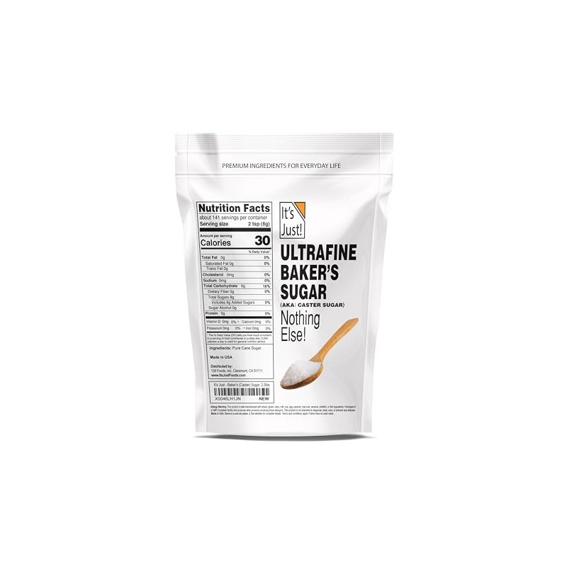 It's Just - Ultrafine Baker's (Caster) Sugar, 2.5lbs, 100% Pure