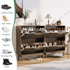 Algherohein Shoe Storage Cabinet with Hand-Carved Raised Embossed 2 Flip