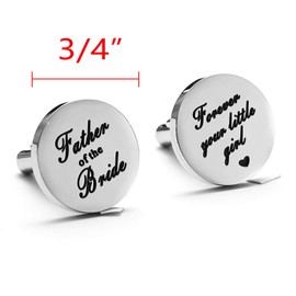 Melix Home Father of The Bride, Forever Your Little Girl Stainless Steel Cuff Links Gift for Dad from Daughter (Grey)