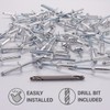 SKIR'CO (30 pcs) Large Flange Aluminium Blind Rivets 5.0 x