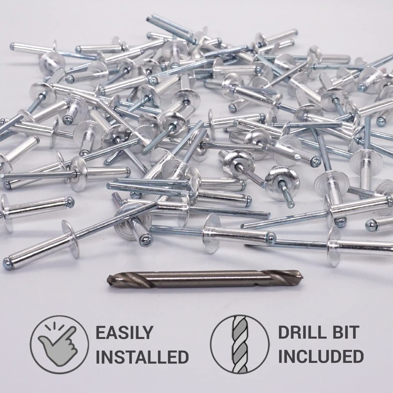SKIR'CO (30 pcs) Large Flange Aluminium Blind Rivets 5.0 x