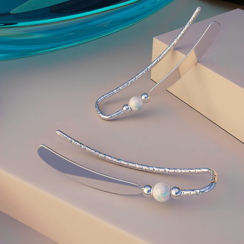 Silver Ear Climber Earrings - Stud Ear Cuff Earrings -