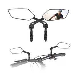 ZHYUAN 2 Stück Fahrrad Rückspiegel,Fahrradspiegel,Verstellbar 360° Klappbar Fahrrad Spiegel Drehspiegel,Rückspiegel,für 2,0 cm–2,8 cm Lenker, Fahrräder, Mountainbikes, Elektrofahrräder,Schwarz