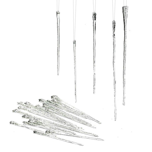 Department 56 Christmas Basics Glass Icicles Hanging Ornament Set, Various
