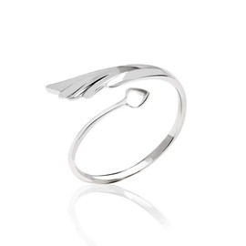 Honolulu Jewelry Company Sterling Silver Heart and Wing Bypass Ring (9)
