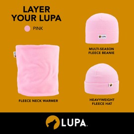 Lupa Handmade Unisex Double-Layer Micro Fleece Neck Warmer - Neck Gaiters for Men - Winter Neck Warmer for Women (Pink)