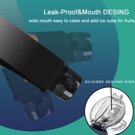 MIKOWEN Water Bottle 1L Drinks Bottle with Time Markings- Motivational Water Bottles for Gym, Hiking, Fitness, Yoga (Black-white)