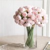 Flores de seda de peonía, 27 cabezas, florero de mesa,