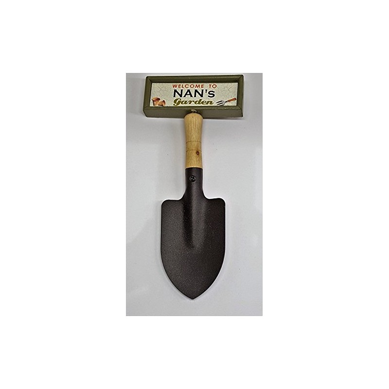 "Welcome to Granny's garden" hanging shovel sign