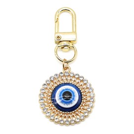 Jasimkiss Evil Eye Keychains Car Key Ring Bag Purse Keychains Good Luck Amulet protection Charm Keychains for Women Men, D, Medium