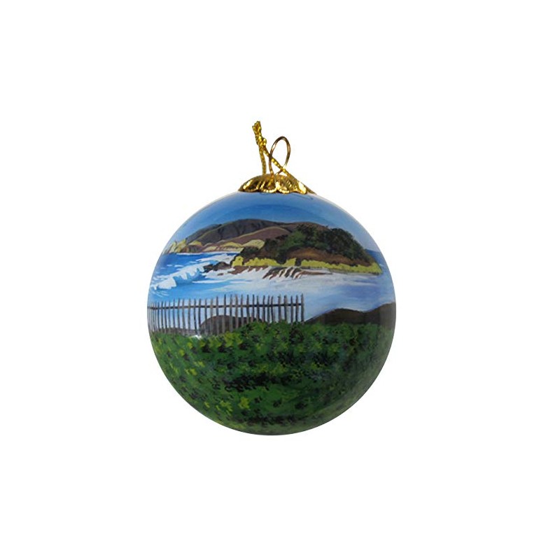 Art Studio Company Hand Painted Glass Christmas Ornament - Beach