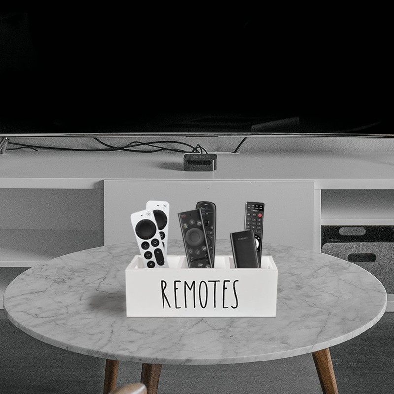 Remote Control Holder, Farmhouse Remote Storage Caddy, Bedside TV Controller