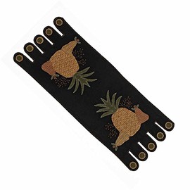 Home Collection by Raghu TRAR0058 Black Folk Art Pineapple Table Runner, 14"x 36"