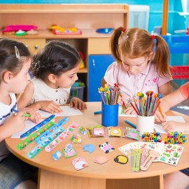 ANPHILE Animal Party Favors, 24Pack Animal Stationery Party Supplies - Pencils Bulk Sticky Notes for Birthday Party Goodie Bag Stuffer School Classroom Gifts Rewards