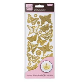 Anitas Dimensions Stickers, Butterfly Gold, For Scrapbooking, Card Making, Kids Play, Homework, Art, Craft, Embelish, Decorative, Paper, Card, Glass, Metal, Plastic, Foam