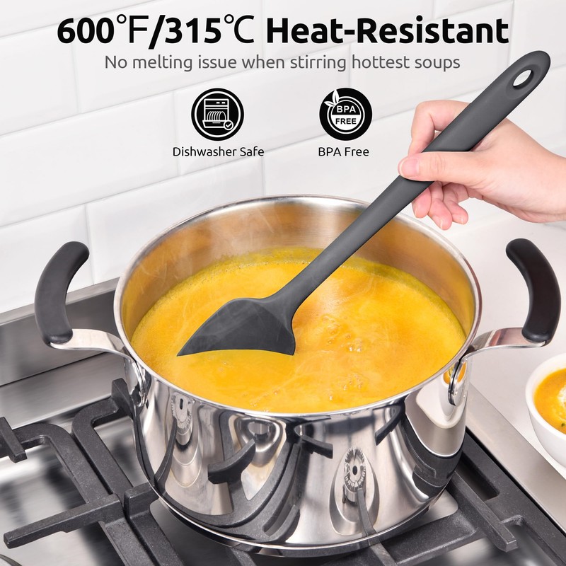 U-Taste Extra-Long 600ºF Heat Resistant Spatula Spoon: 14" Silicone Spoonula