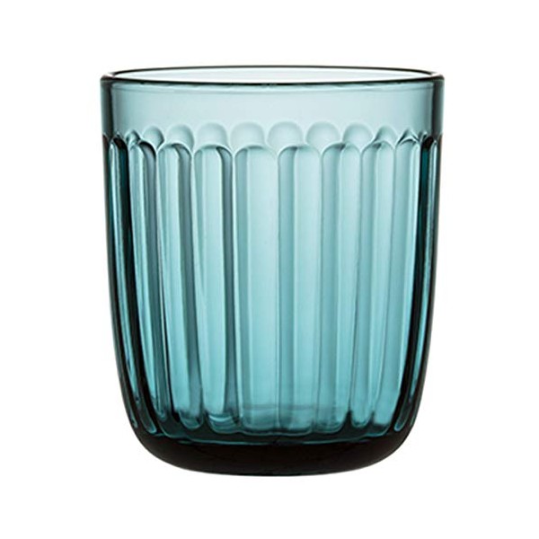 Iittala - Drinking glass, glass, water glass, juice glass, RAAMI - sea blue - 1 piece