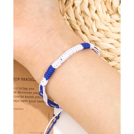 LANWLOSI Israel Bracelet for Men Women Country Flag Color Wrist Wrap Bracelet Israel Blue and White Infinity String Brac-elet I Stand with Israel Protection and Lucky Jewelry Gifts
