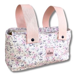 Pram Bag Pram Bag Pram Organizer Bag Baby Stroller Bag Color Girls Cotton Pram Bag with Short Handles Removable and Toiletry Bag for Baby, pink, Baby bag with removable handles