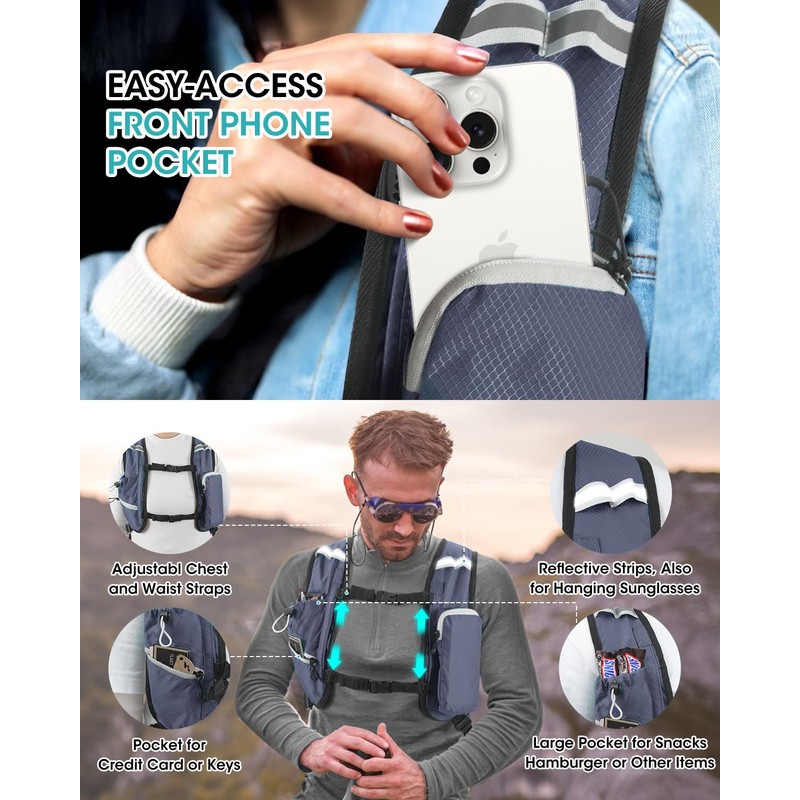 VPBAGE Hiking Daypack, Lightgray, Small, Daypack Backpacks