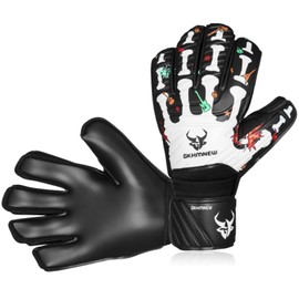 GKHMNEW Soccer Goalkeeper Gloves for Youth Adult and Kids Professional Football Gloves with Strong Grips and Finger Protection Men & Women - Size 6-10 (White, 9)