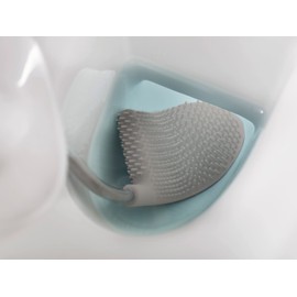 Joseph Joseph Toilet Brush with Slim Holder Flexible Anti-Drip, Grey/White