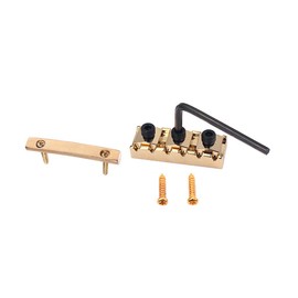 Alnicov 42mm Electric Guitar String Locking Nut，with Allen Wrench Screws，for Guitar Tremolo Bridge Parts，Gold