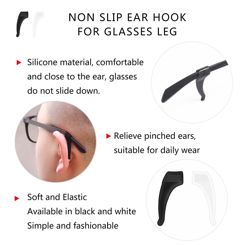 SooGree 16 Pairs Eyeglass Ear Grip - Soft Comfortable Anti-slip