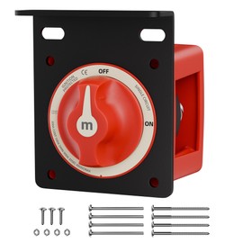 Battery Disconnect Switch with Mounting Bracket, 12-48V Heavy Duty Battery Cut Off Switch, Waterproof Marine Battery Isolator, 300A Continuous 900A Cranking, for Boat RV Truck Car Solar System