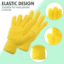 Patelai 4 Pares de Guantes de Microfibra para Quitar el Polvo de Plantas Guantes Limpieza Reutilizables para Limpiar el Polvo de Hojas, para Limpiar Plantas, Casa y Persianas del Coche