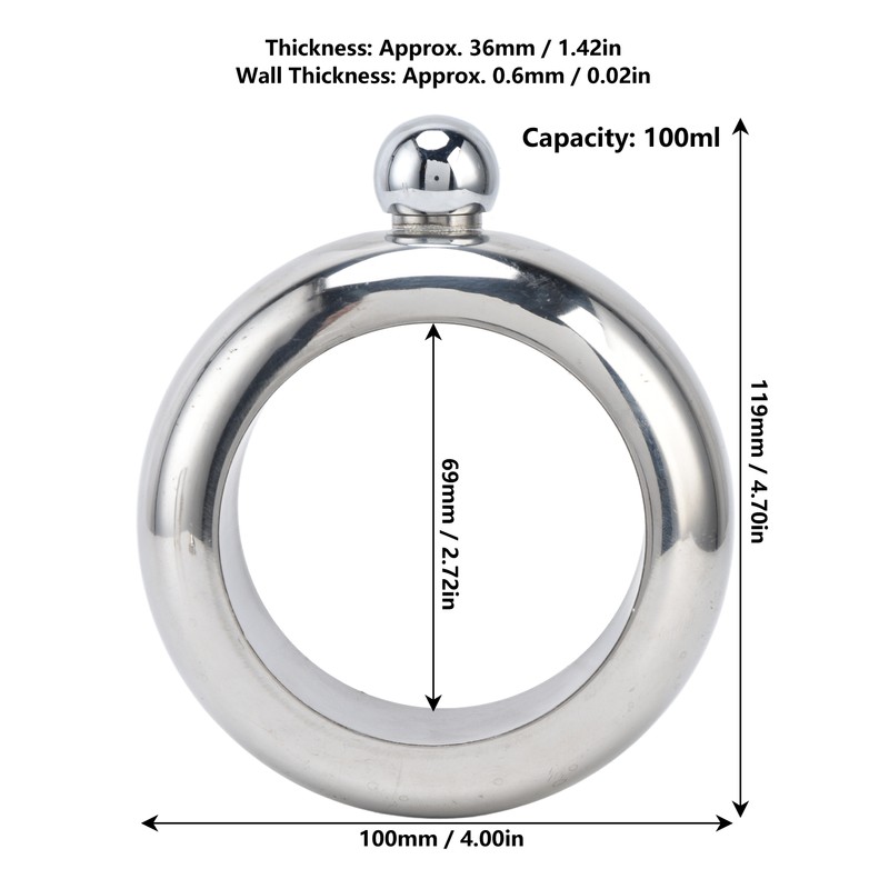Flask Bangle Bracelet Stainless Steel Wine Flasks Gift for Carrying