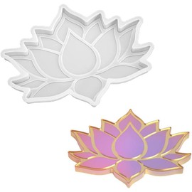 White Lotus Flower Coaster Mold Lotus Coaster Epoxy Resin Mold Crystal Epoxy Lotus Molds Cup Mat Silicone Mould DIY Crafts Decorations Jewelry Casting Supplies
