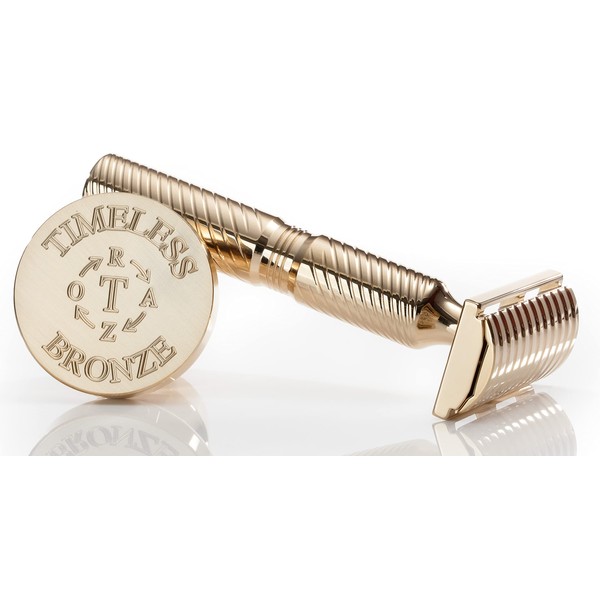 American Made Bronze Double Edge Safety Razor: by TIMELESS RAZOR: Luxury Shaving Razor Made in USA
