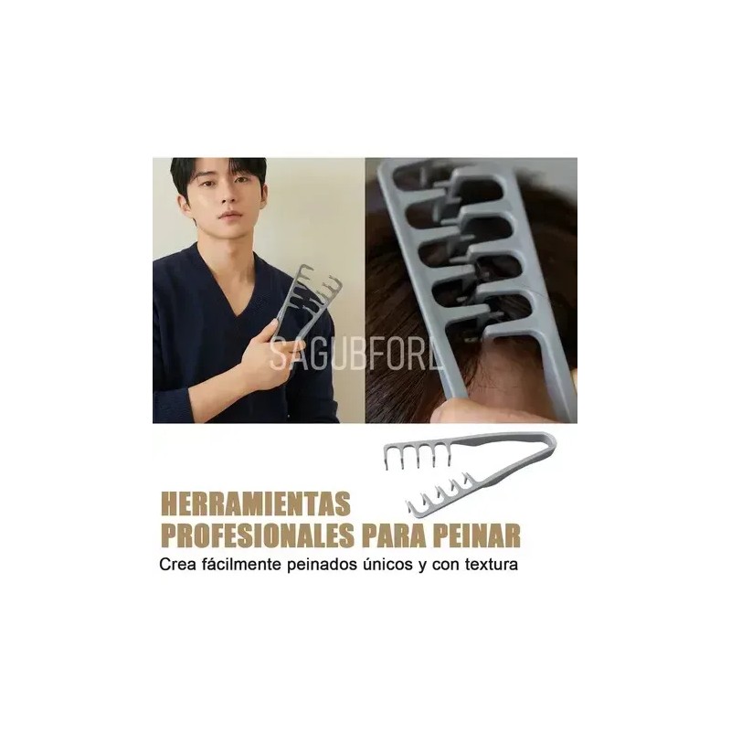 2 Peine Texturizado Y Esponjoso Barbero Estilista Peluquero