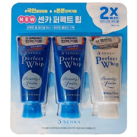 Senka Perfect Whip (2 facial washes + 1 white clay) / 센카 퍼펙트휩 (페이셜워시2개 + 화이트클레이1개)