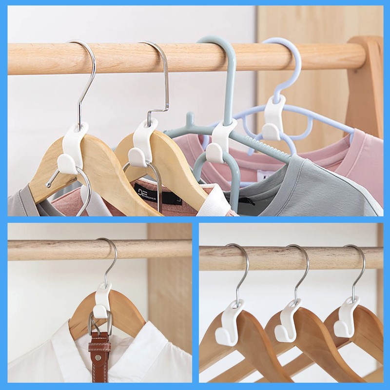 50 Pcs Clothes Hanger Connector Hooks, Space Saving Clothes Hook