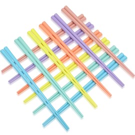 Boao Colorful Chopsticks 9 Inch Reusable Fiberglass Chop Sticks Bulk Dishwasher Safe Lightweight Chopsticks Set Party Favor(12 Pairs,Macaron Color)
