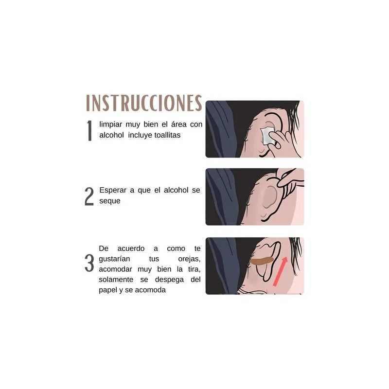 Pegatinas Parches Orejas Stiker Rostro Silicona Invisibles F