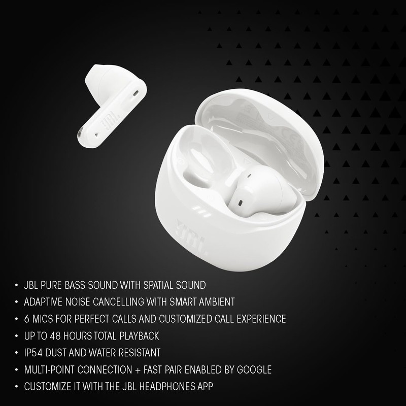 JBL Tune Flex Ghost 2 Wireless Bluetooth In-Ear Earphones with