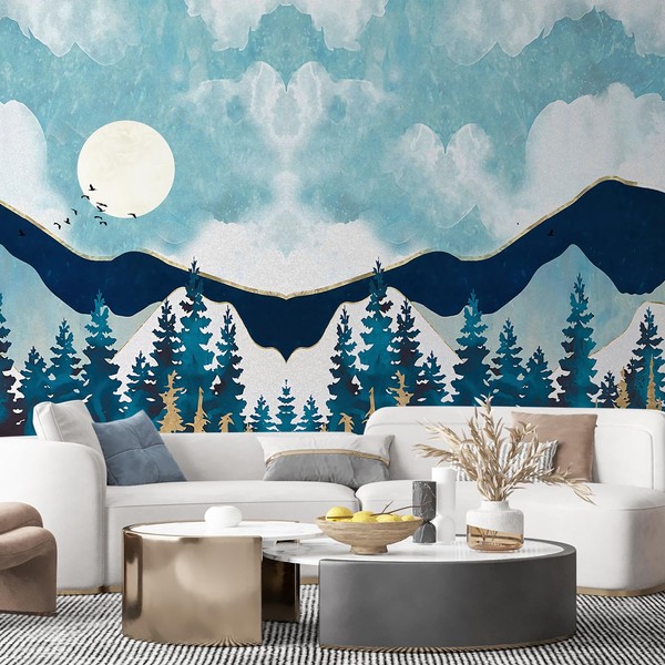 SIGNFORD Wall Mural, Nordic Style Nature Landscape Removable Wallpaper Wall