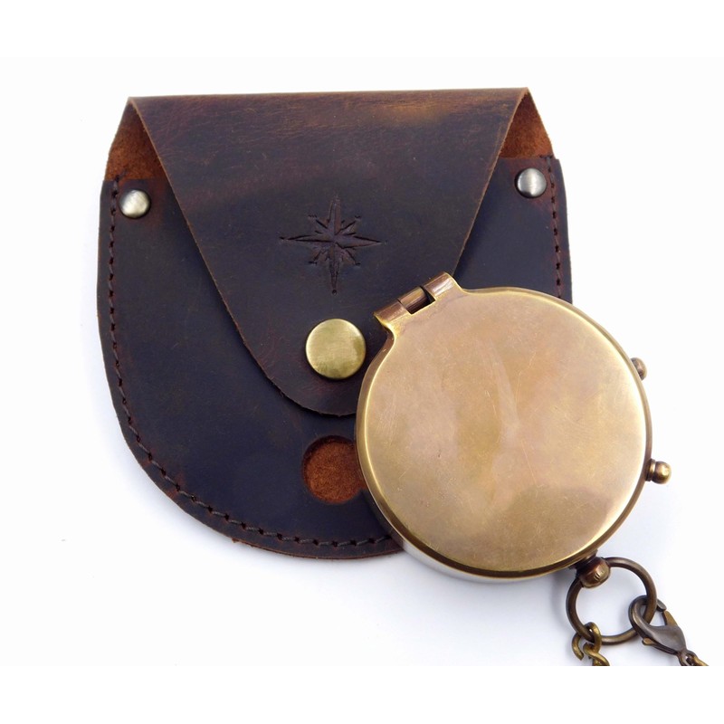 KHUMYAYAD Brass Compass Bible Quote Be Strong and Brave and